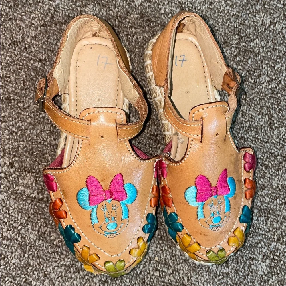 Embroidered Handmade Leather ShoesKids Size Small